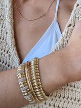 BaubleBar Keira Ribbed Bracelet - Gold - 
    Gold stacking bracelet 
  
