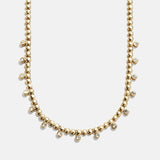 Joelle Pisa Beaded Necklace - Circle Bezel