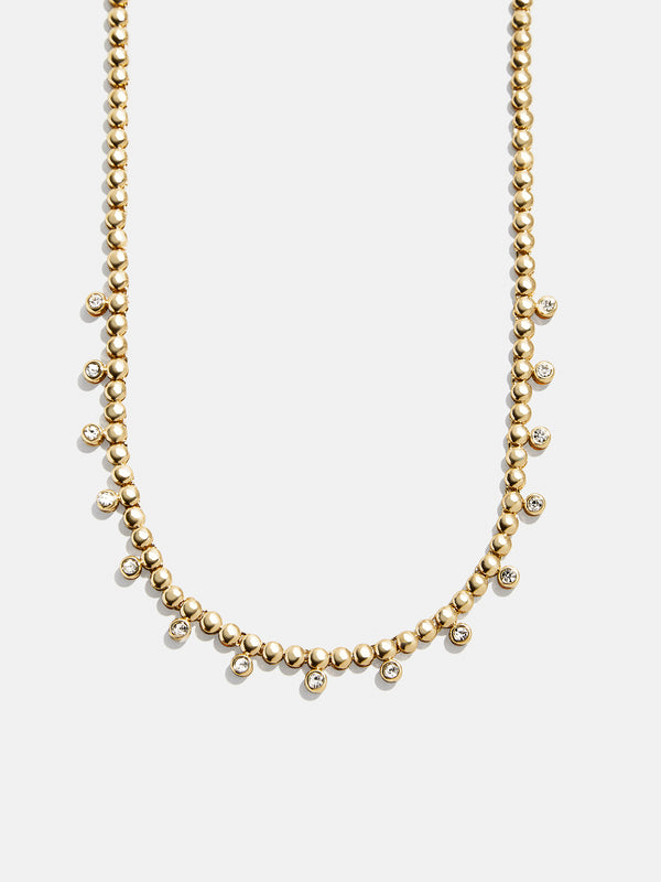 Joelle Pisa Beaded Necklace - Circle Bezel