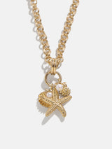 BaubleBar Isla Charm Necklace - Gold/Pearl - 
    Seashell necklace
  
