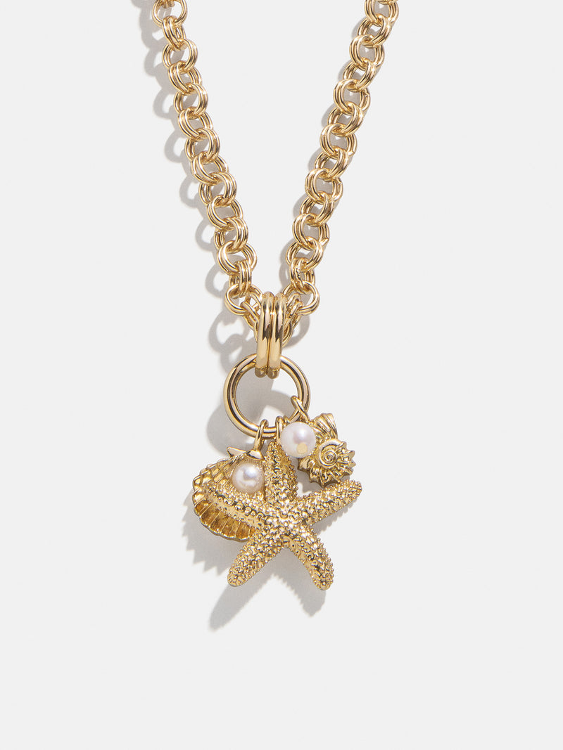 BaubleBar Isla Charm Necklace - Gold/Pearl - 
    Seashell necklace
  
