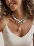 Lena Semi-Precious Layered Necklace - Turquoise