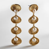Calypso Seashell Earrings - Gold/Pearl