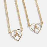 Wired Heart Custom Initial Necklace - Gold