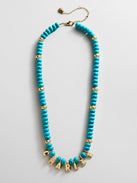 Semi-Precious Gold Custom Nameplate Necklace - Gold/Blue