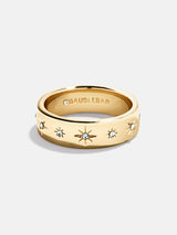 BaubleBar Astra Star Ring - Gold/Pavé - 
    Gold stacking ring
  
