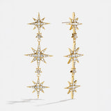 Venus Celestial Statement Earrings - Gold/Pavé