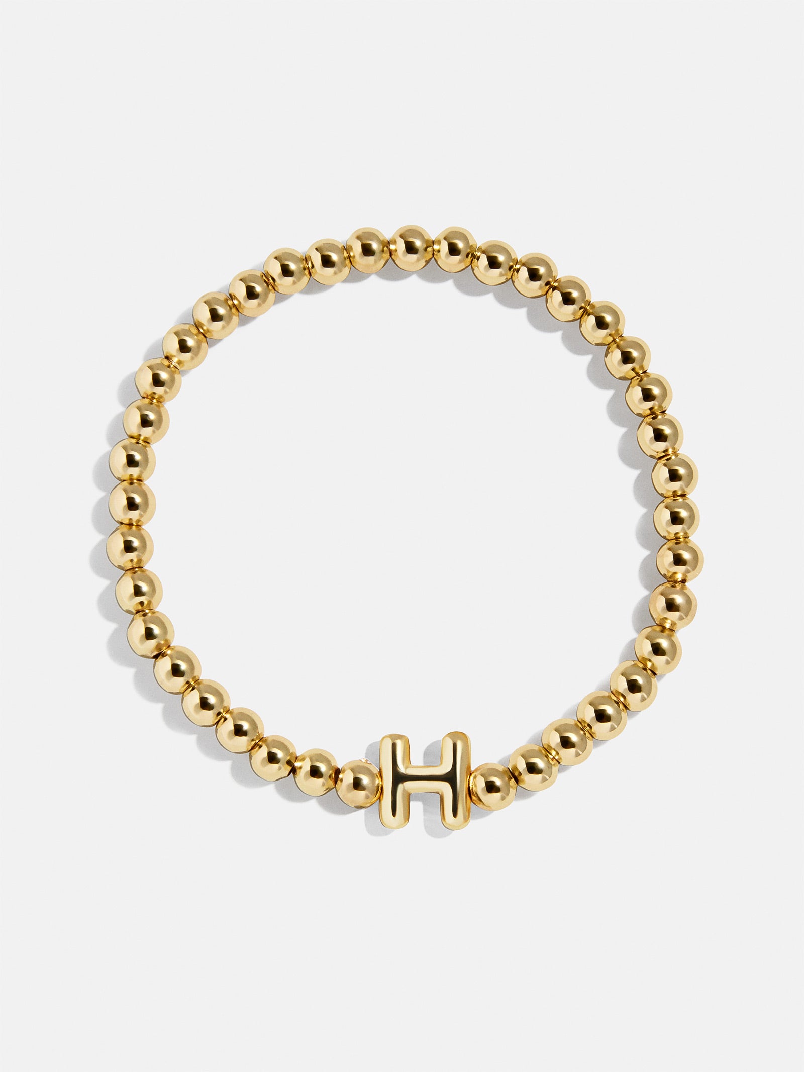 Initial Pisa Stretch Bracelet - Personalized Gold Plated Letter Bracelet | Beaded Stacking Bracelet For Women | A-Z Custom