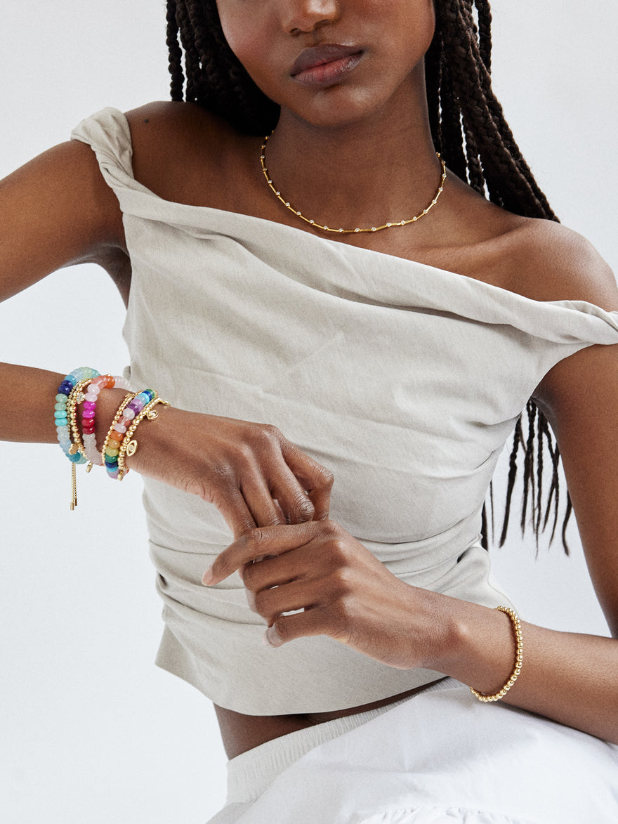 Marjorie Beaded Bracelet - Pink Multi