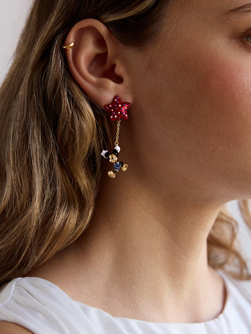 Disney Mickey Mouse Americana Star Earrings - Red, White, & Blue