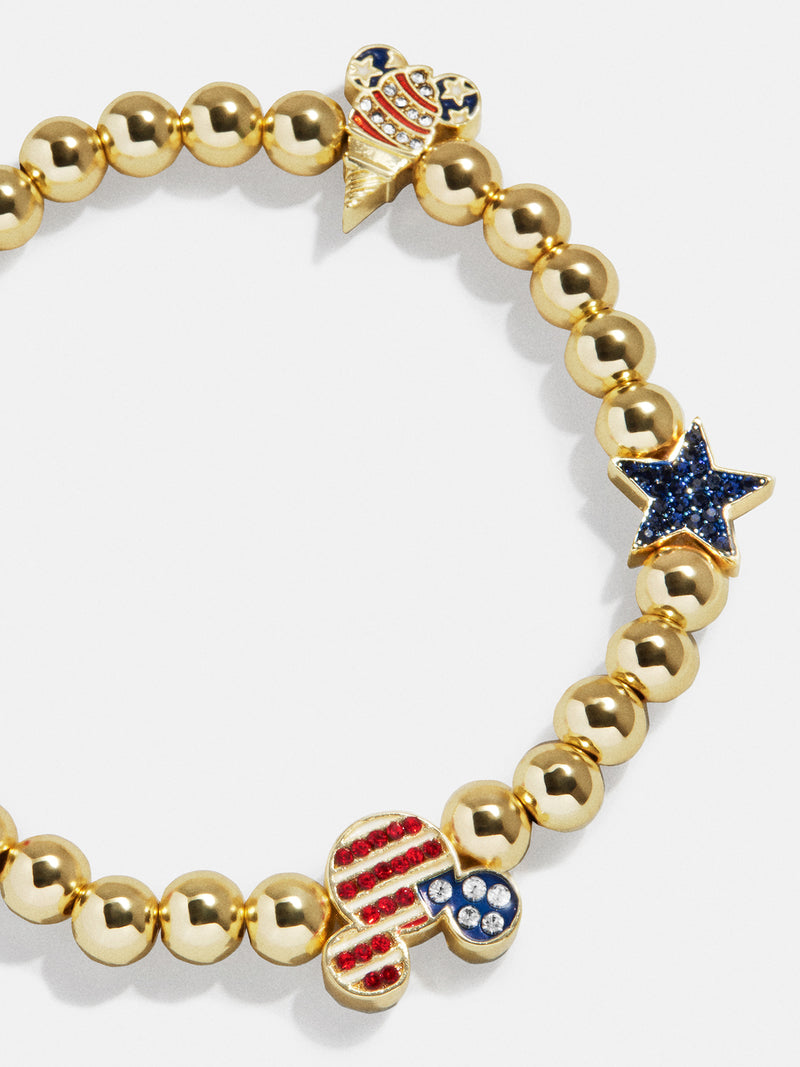 BaubleBar Disney Mickey Mouse Americana Charm Bracelet - Red, White, & Blue - 
    Disney stretch bracelet
  
