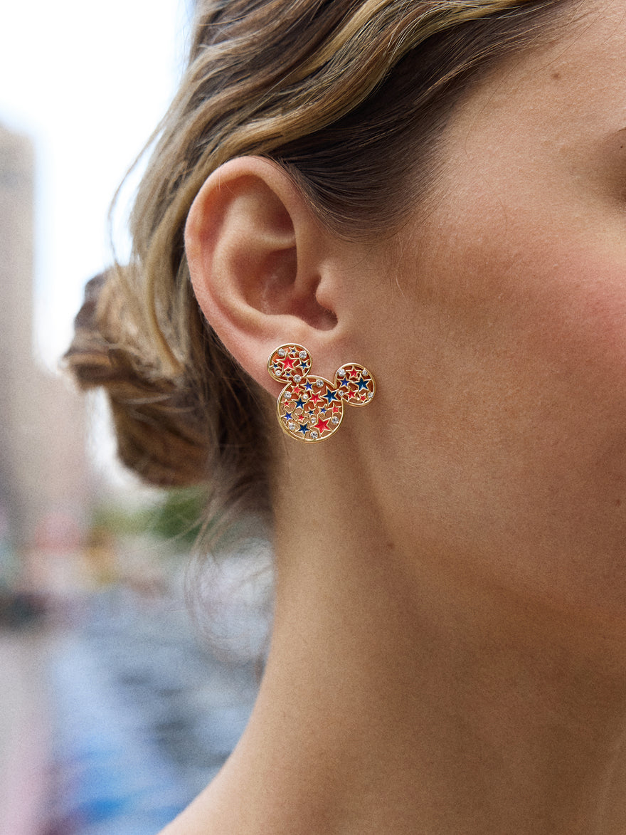 Disney Mickey Mouse Americana Cluster Earrings - Red, White, & Blue