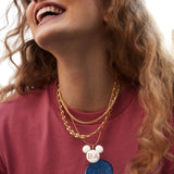 Disney Mickey Mouse Enamel Custom Initial Necklace - White