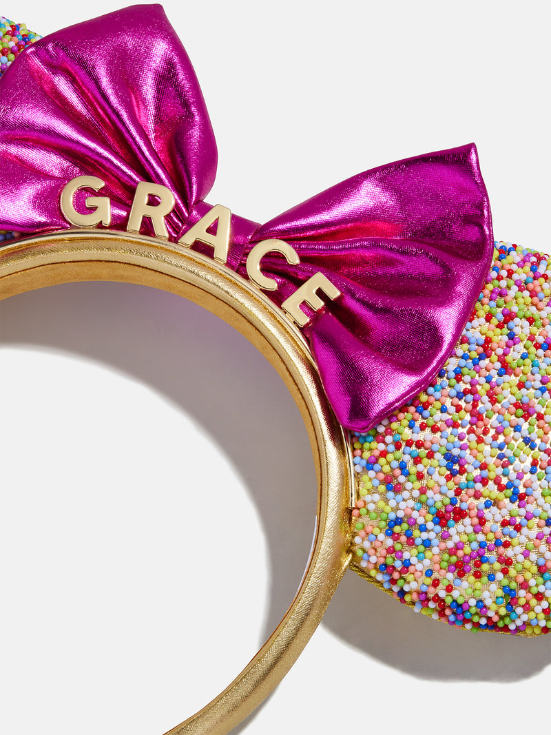 BaubleBar Disney Minnie Mouse Sprinkle Custom Ears Headband - Minnie Mouse Sprinkle Custom Ears - 
    Disney ears with personalized name
  
