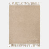Pure Merino Wool Custom Blanket - Tan Sand/Chocolate Brown
