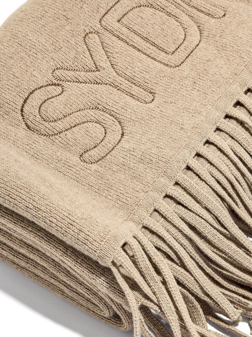 Pure Merino Wool Custom Blanket - Tan Sand/Chocolate Brown