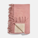 Pure Merino Wool Custom Blanket - Dusty Rose/Cream