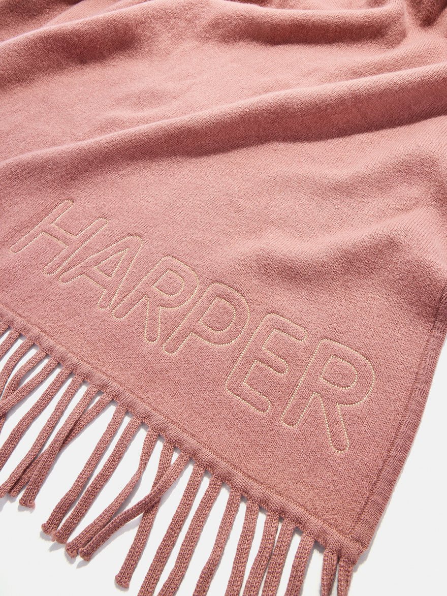 Pure Merino Wool Custom Blanket - Dusty Rose/Cream