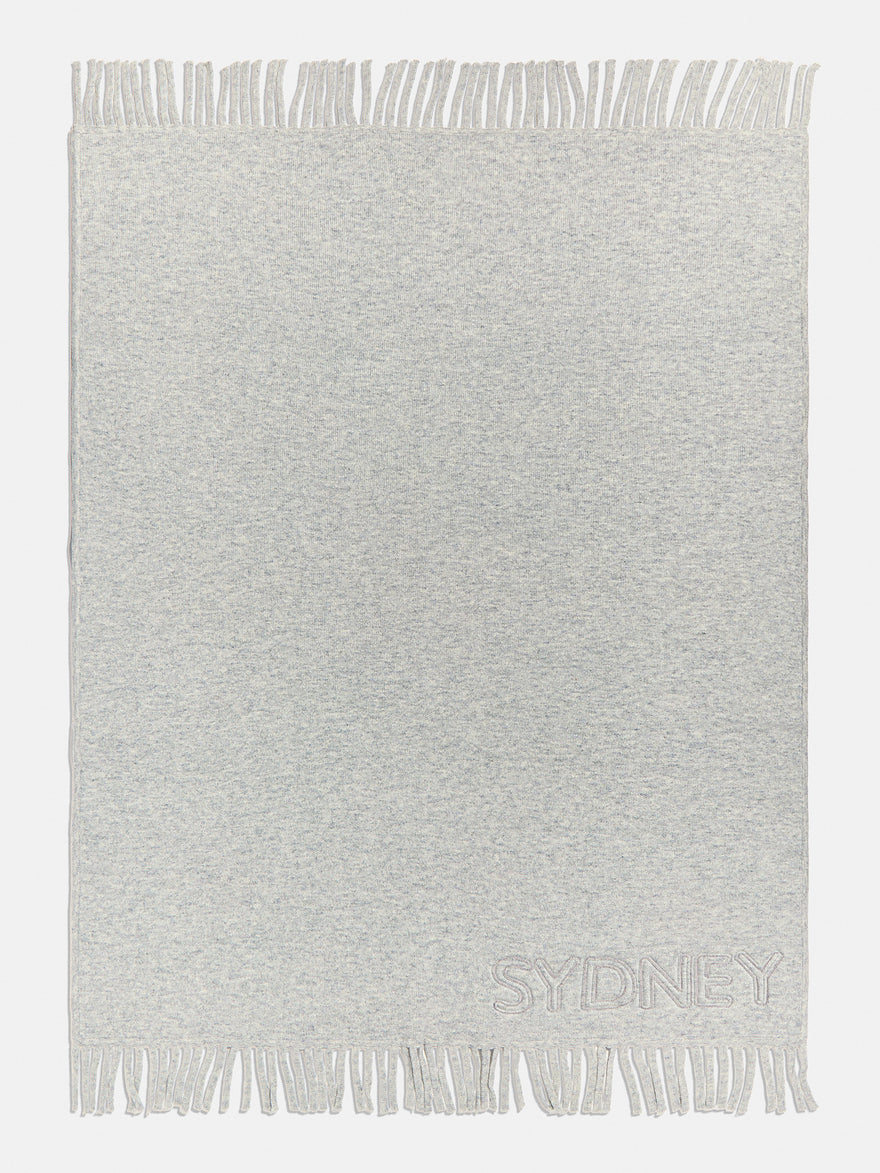 Pure Merino Wool Custom Blanket - Cloud Gray/Dark Gray