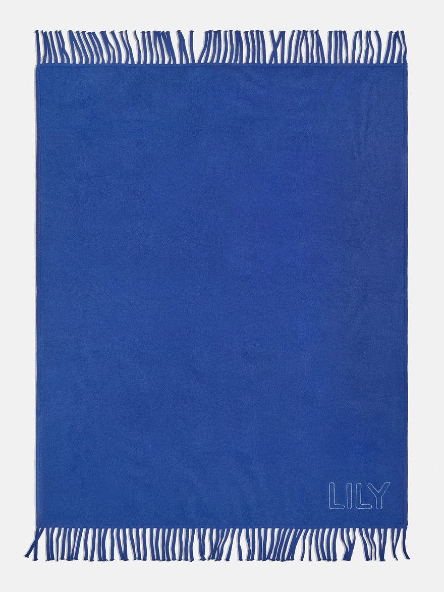 Pure Merino Wool Custom Blanket - Royal Blue/Sky Blue