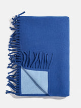 BaubleBar Pure Merino Wool Custom Blanket - Royal Blue/Sky Blue - 
    Soft personalized luxury blanket with name
  
