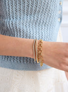 Disney Mickey Mouse Repeating Outline Bracelet - Gold
