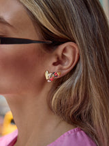 BaubleBar Disney Minnie Mouse Hugging Heart Earrings - Gold - 
    Gold heart stud earrings 
  
