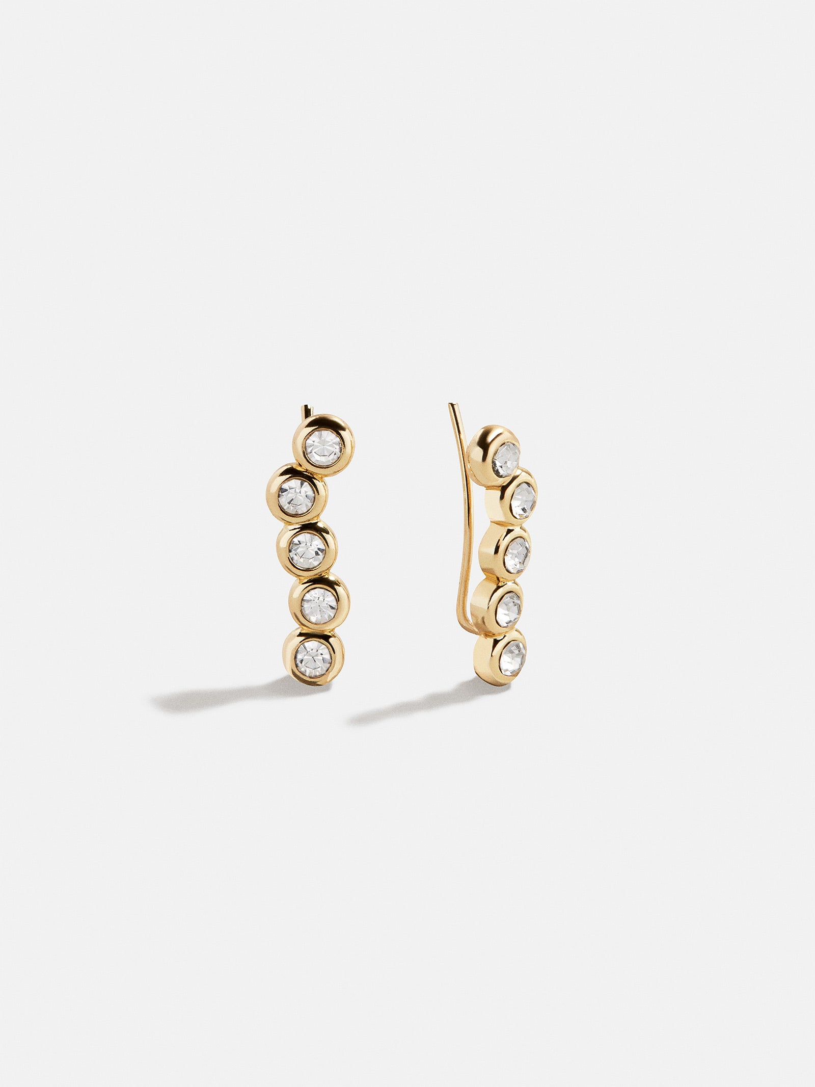 Savannah Crawler Earrings Gold Pave Bezel set crystal earrings BaubleBar