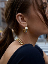 BaubleBar Gina Hoop Earrings - Gold/Silver - 
    Chunky gold and silver hoops 
  
