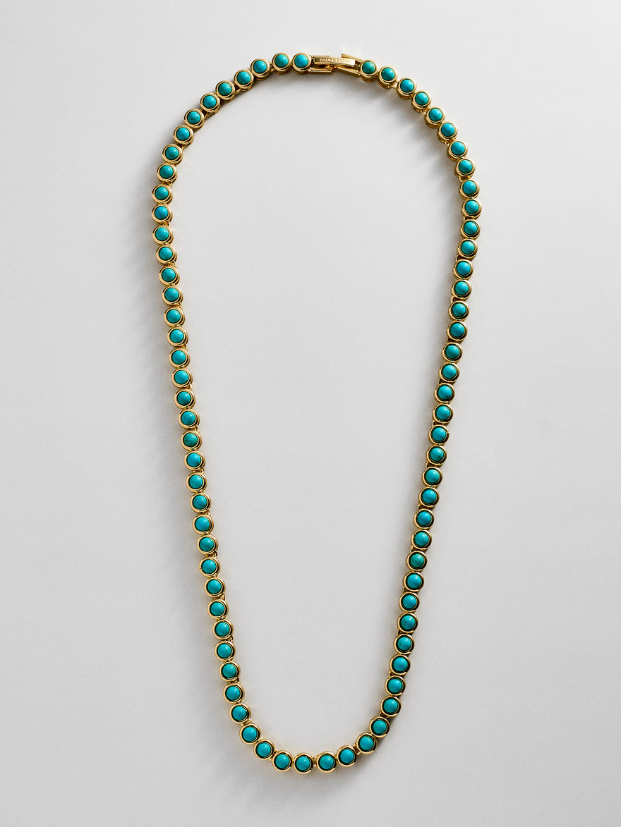 Nina Semi-Precious Necklace - Gold/Turquoise