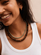 Nina Semi-Precious Necklace - Gold/Turquoise