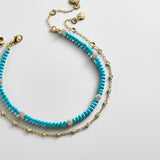 Irina Semi-Precious Anklet Set - Gold/Turquoise