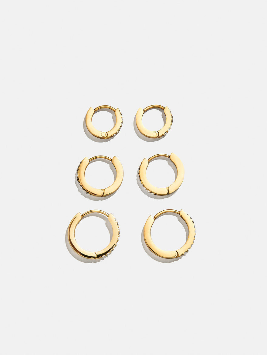 Niata Waterproof Earring Set - Gold/Pavé