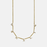 Mini 14K Gold Custom Icon Necklace - 14K Gold. Pavé Cubic Zirconia Stones