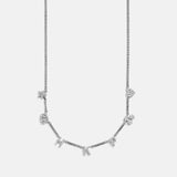 Mini Sterling Silver Custom Icon Necklace - Sterling Silver. Pavé Cubic Zirconia Stones