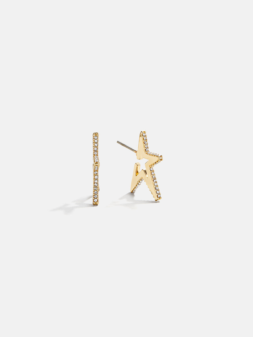 Roxy Statement Star Earrings - Gold/Pavé