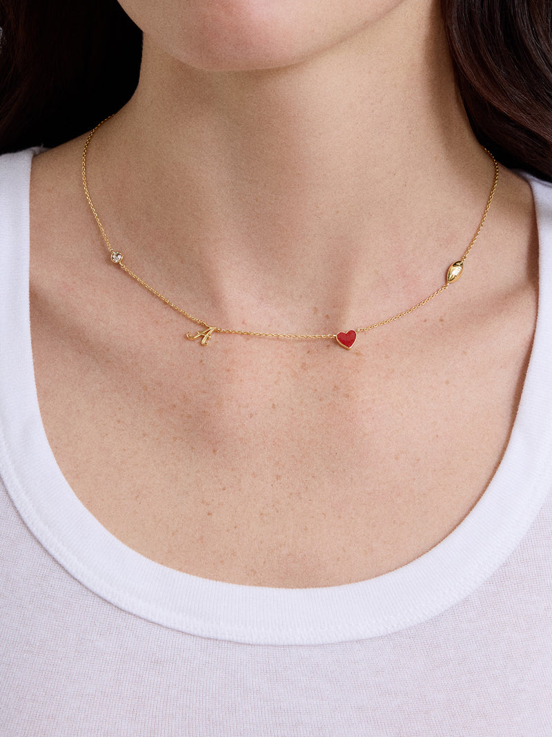 BaubleBar University of Alabama Spaced Charm Necklace - University of Alabama - 
    Gold necklace with University of Alabama charms
  
