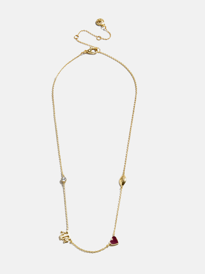 BaubleBar Texas A&M University Spaced Charm Necklace - Texas A&M University - 
    Gold necklace with Texas A&M University charms
  
