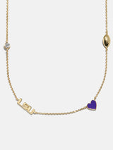 BaubleBar Louisiana State University Spaced Charm Necklace - Louisiana State University - 
    Gold necklace with Louisiana State University charms
  
