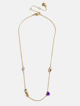 BaubleBar Louisiana State University Spaced Charm Necklace - Louisiana State University - 
    Gold necklace with Louisiana State University charms
  
