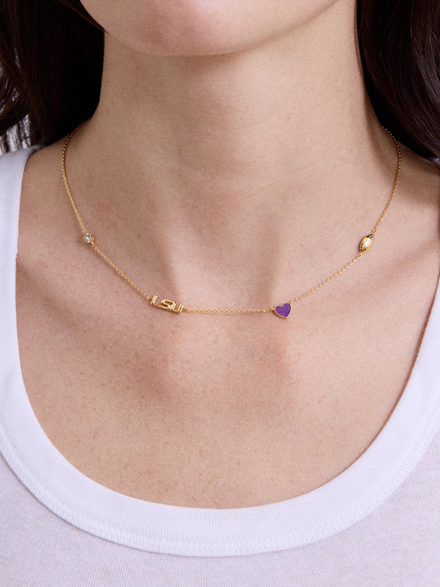 Louisiana State University Spaced Charm Necklace - Louisiana State University