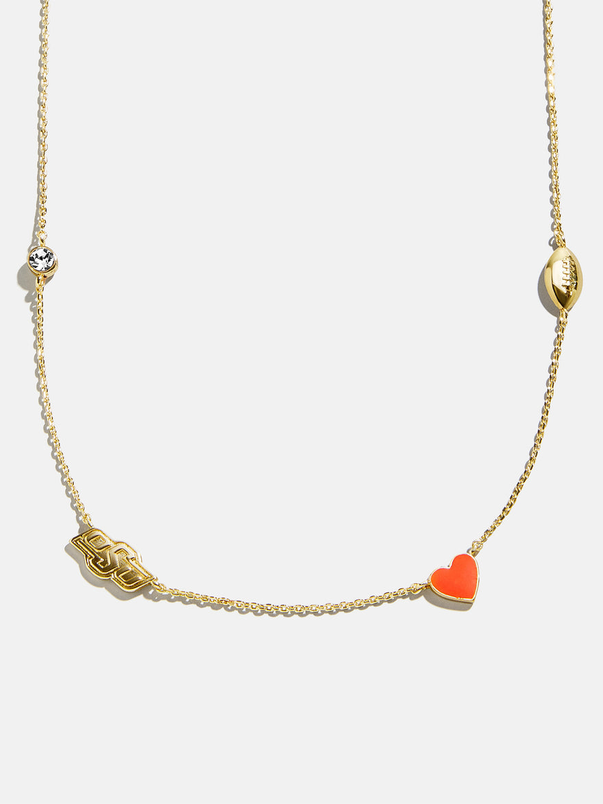 Oklahoma State University Spaced Charm Necklace - Oklahoma State University