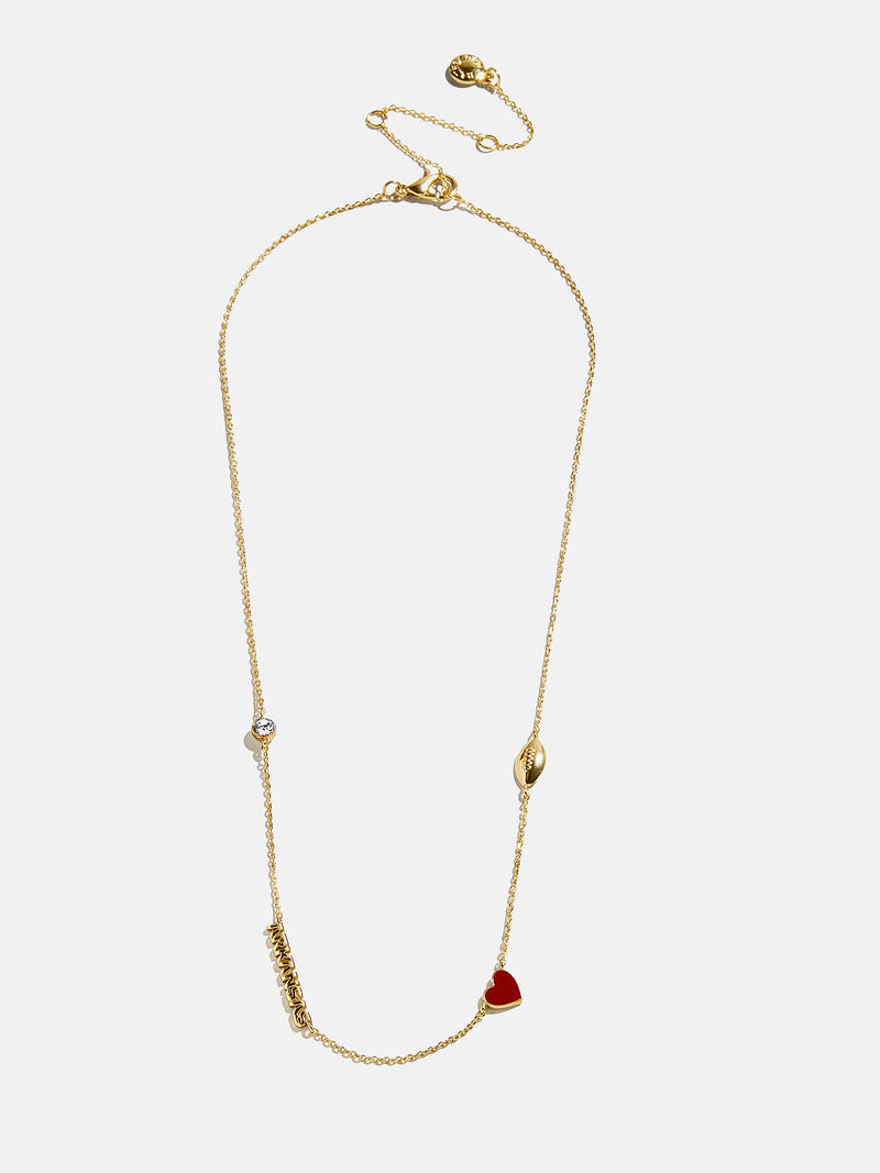 BaubleBar University of Arkansas Spaced Charm Necklace - University of Arkansas - 
    Gold necklace with University of Arkansas charms
  
