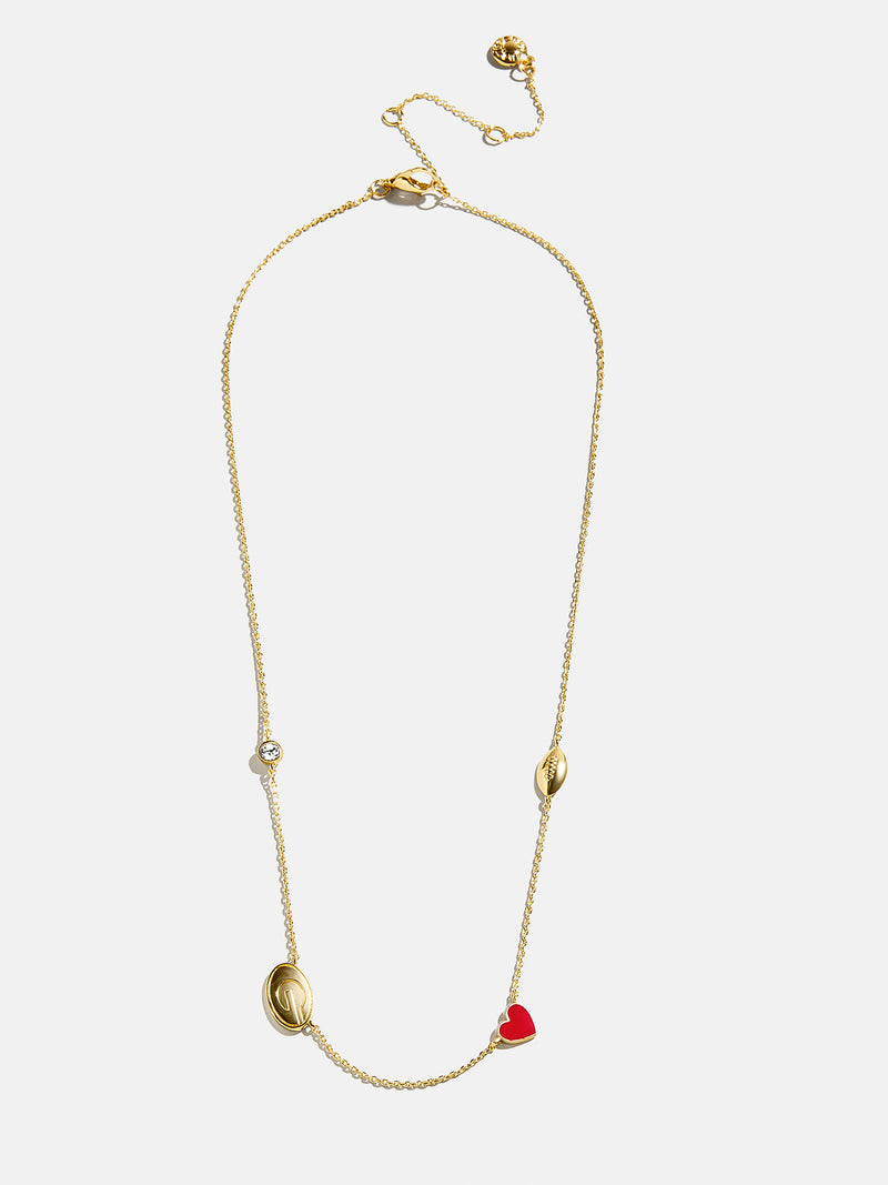 BaubleBar University of Georgia Spaced Charm Necklace - University of Georgia - 
    Gold necklace with University of Georgia charms
  
