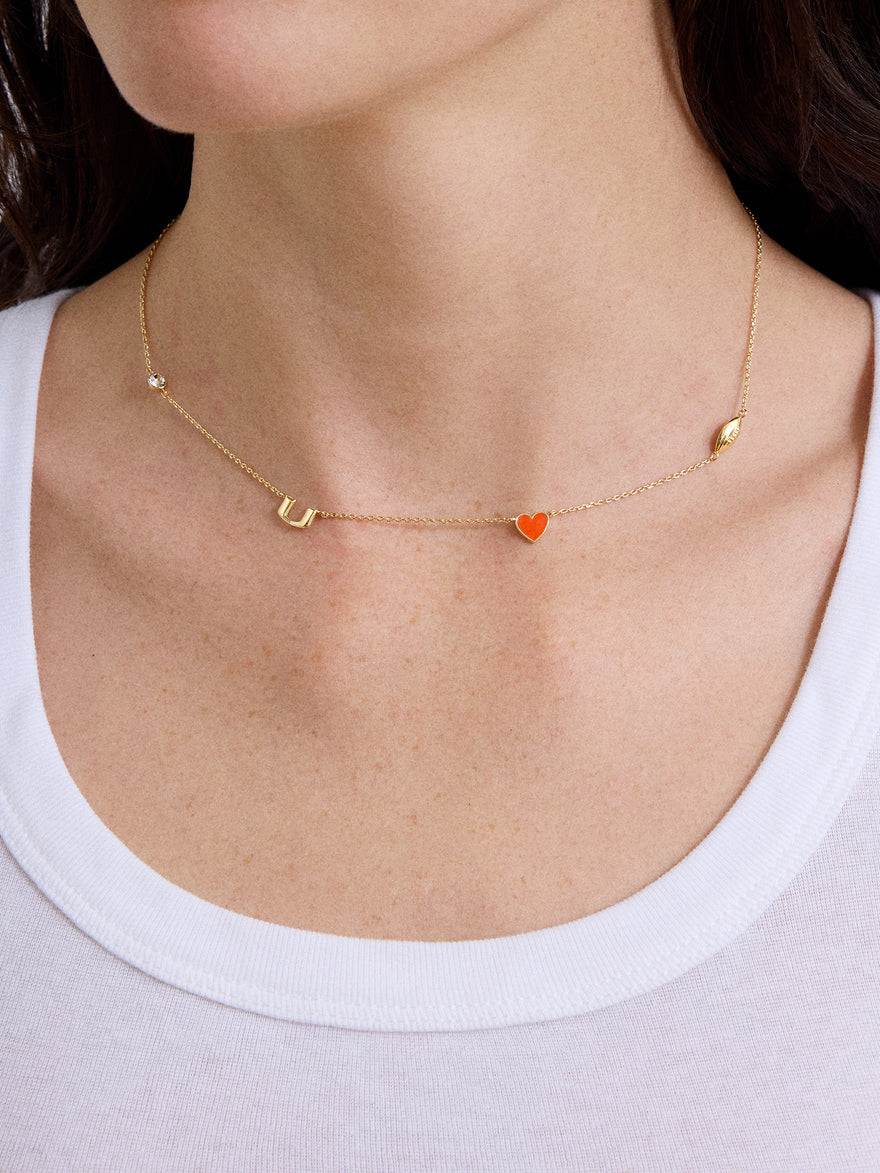 University of Miami Spaced Charm Necklace - University of Miami