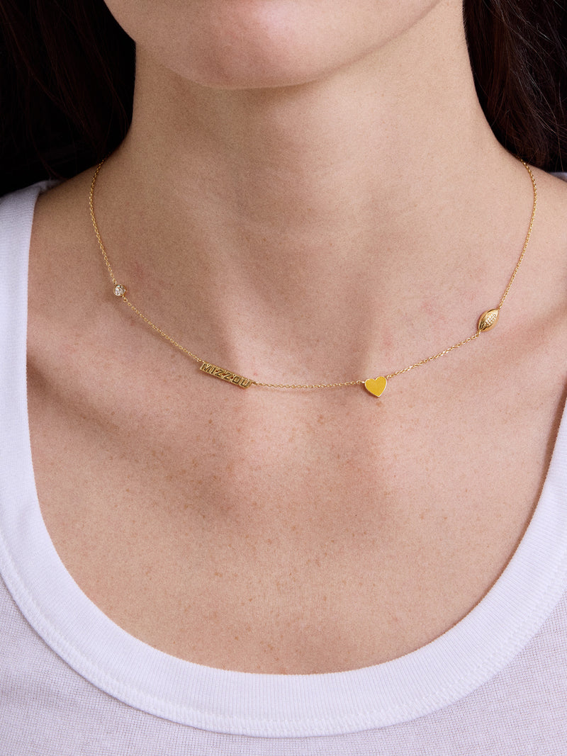 BaubleBar University of Missouri Spaced Charm Necklace - University of Missouri - 
    Gold necklace with University of Missouri charms
  
