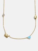 BaubleBar University of North Carolina Spaced Charm Necklace - University of North Carolina - 
    Gold necklace with University of North Carolina charms
  

