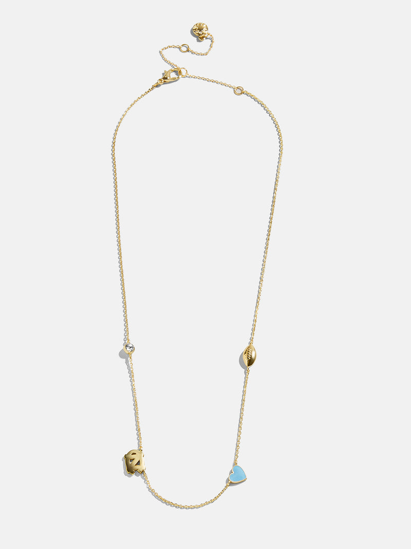 BaubleBar University of North Carolina Spaced Charm Necklace - University of North Carolina - 
    Gold necklace with University of North Carolina charms
  
