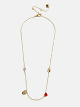 BaubleBar University of Oklahoma Spaced Charm Necklace - University of Oklahoma - 
    Gold necklace with University of Oklahoma charms
  
