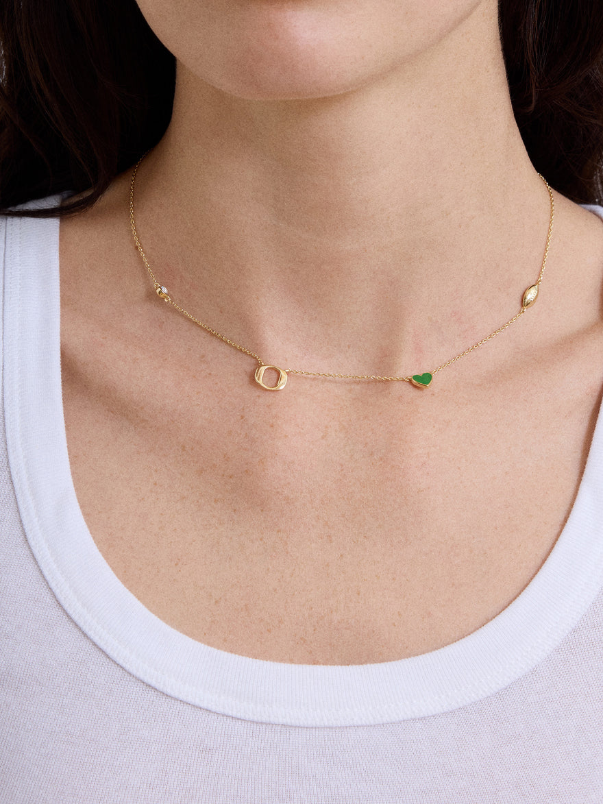 University of Oregon Spaced Charm Necklace - University of Oregon